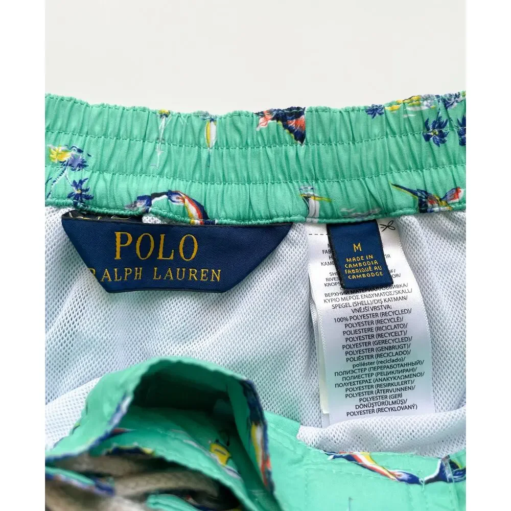 Men's Polo Ralph Lauren Teal Sword Fish Swim Trunks Size Medium